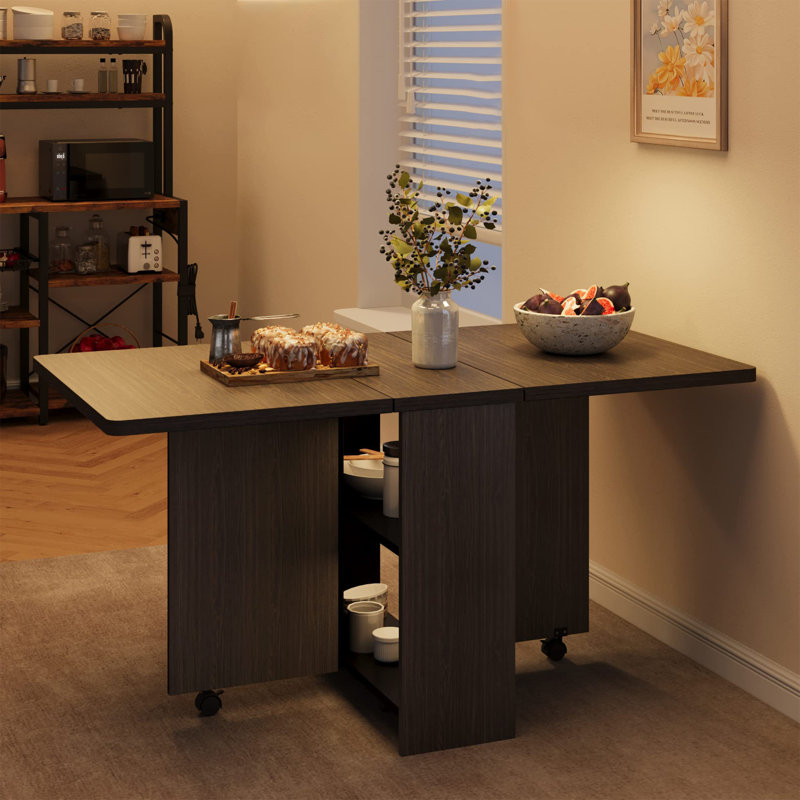 Ebern Designs Markeshia Extendable Dining Table with Drop Leaf Wayfair